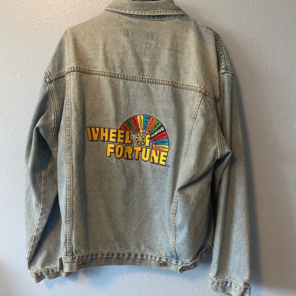 Vintage wheels of Fortune embroidered Jean jacket